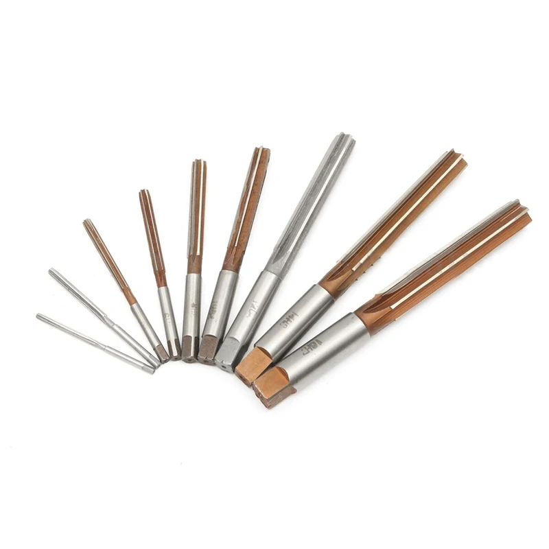 

9Pcs H8 Hand Reamer HSS 3-16mm Shank Straight Shank Hand Reamers Kit Adjustable Manual Milling Reamers For Metal Cutting Tools