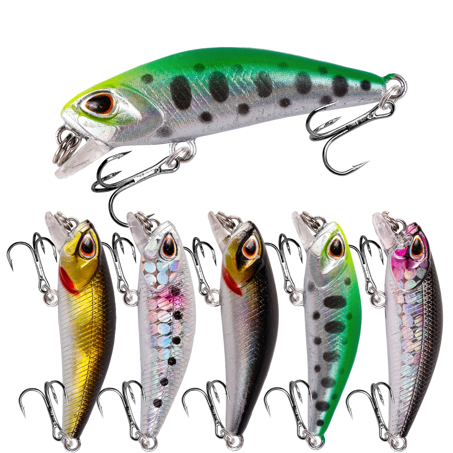 

5pc/lot Sinking Minnow Fishing Lures Wobblers 4.5cm 3.5g Mini Artificial Plastic Hard Bait Crankbait Jerkbait Pesca Bass Tackle