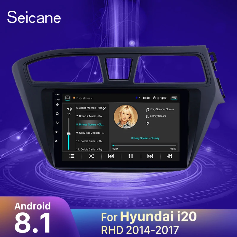 Автомагнитола Seicane мультимедийный проигрыватель на Android 8 1 9 дюймов с GPS для Hyundai i20