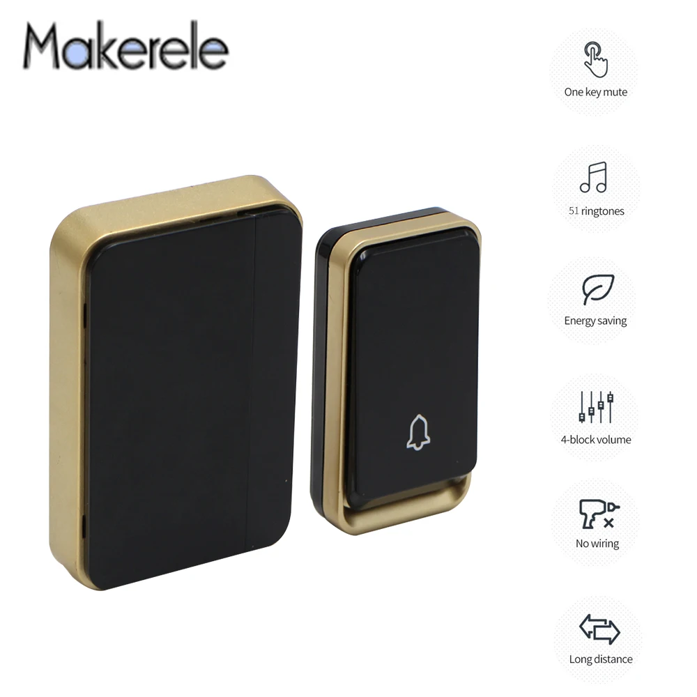 Не требуется аккумулятор беспроводной дверной звонок вешалка для дверного