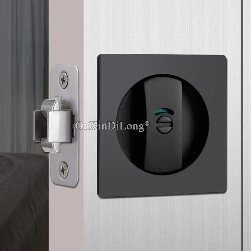 

Brand New Invisible Sliding Door Hook Lock Bathroom Toilet WC Indicator Privacy Deadbolt Entrance Living Room Bedroom Door Locks