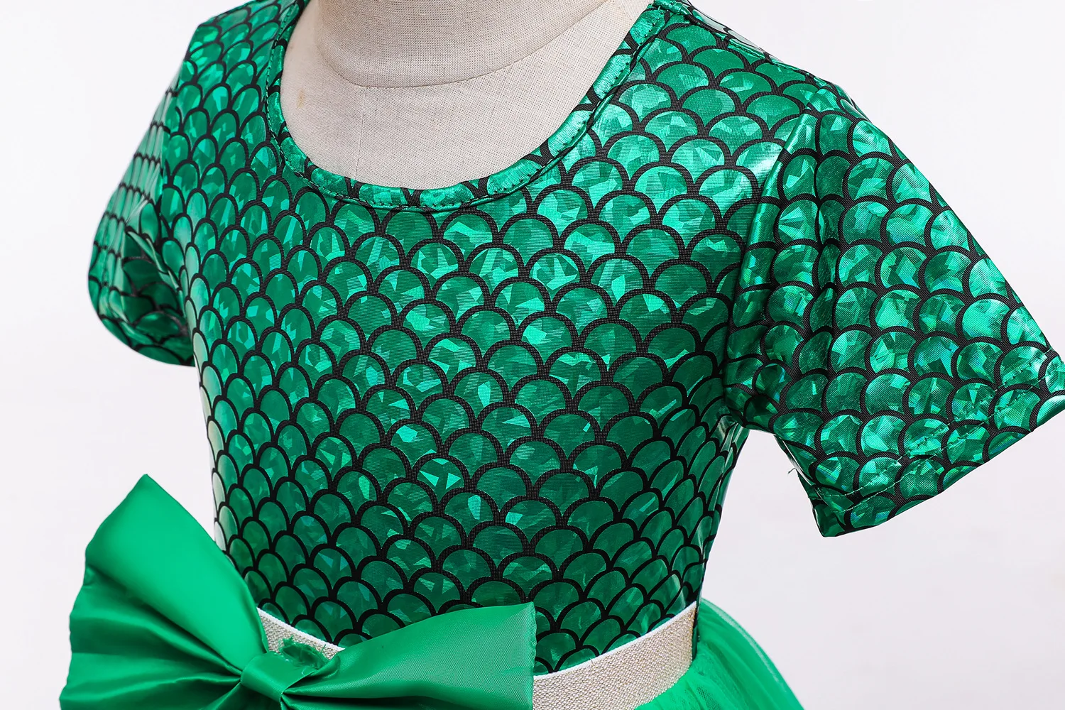 Платье маленькой чешуя Русалки для девочек платье принцессы из тюля с большим