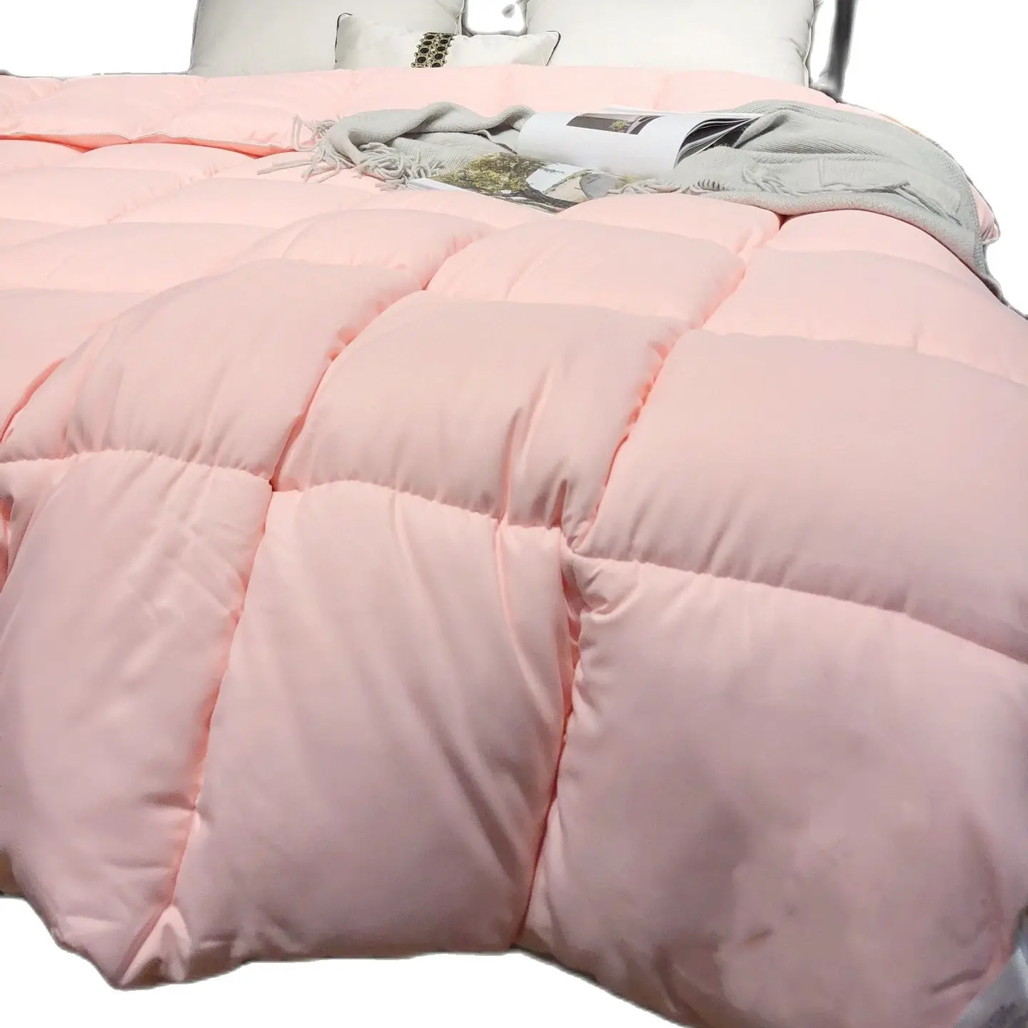 Стеганое одеяло для зимы теплое с перьями искусственный пух наполнитель из