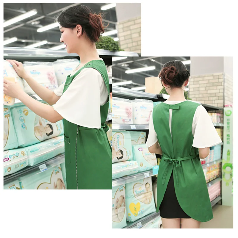 Хлопок Ресторан платье для кухни фартук мамы и дочки женщин Цвет черный розовый