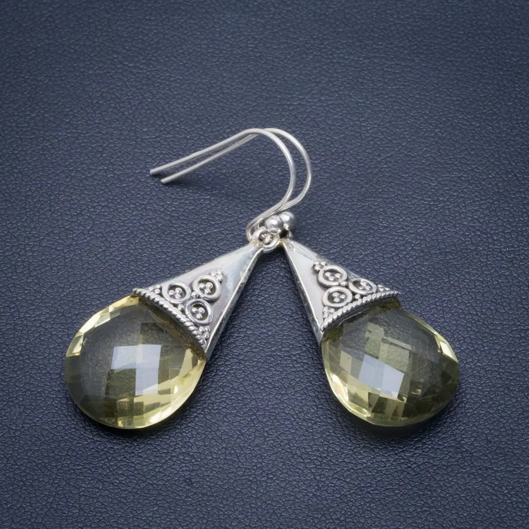 Натуральный Цитрин ручной работы Уникальные 925 пробы серебряные серьги 1 75