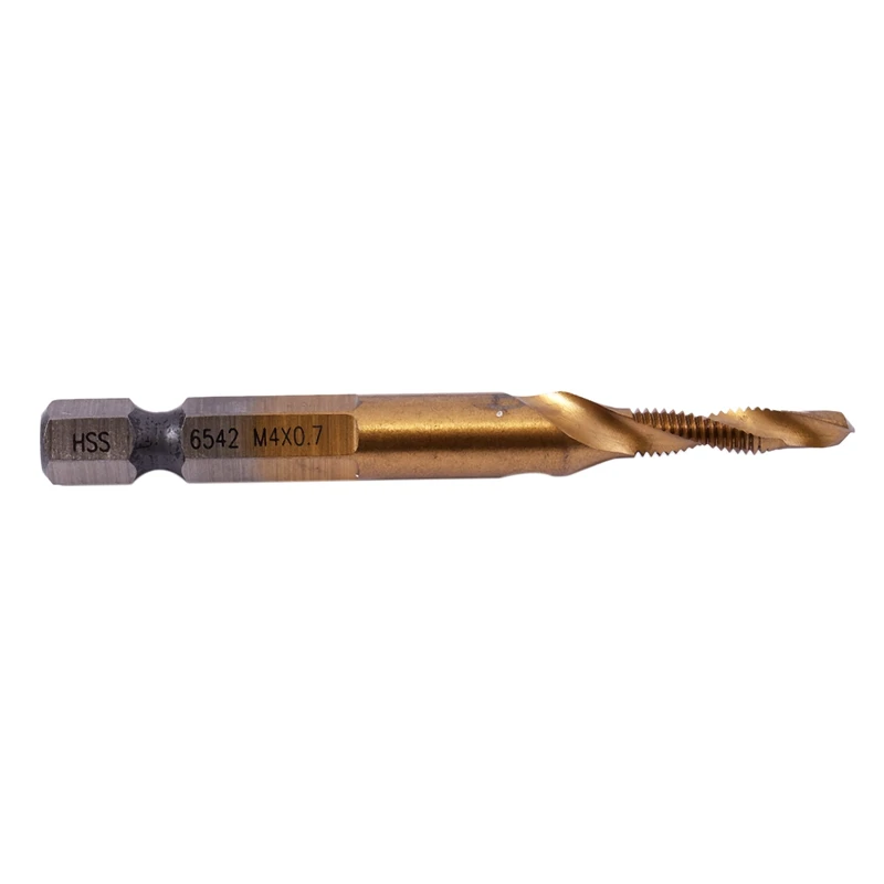 

6Pcs HSS Titanium M3 - M10 Combination Hex Deburr Countersink Tap Drill Bit Set