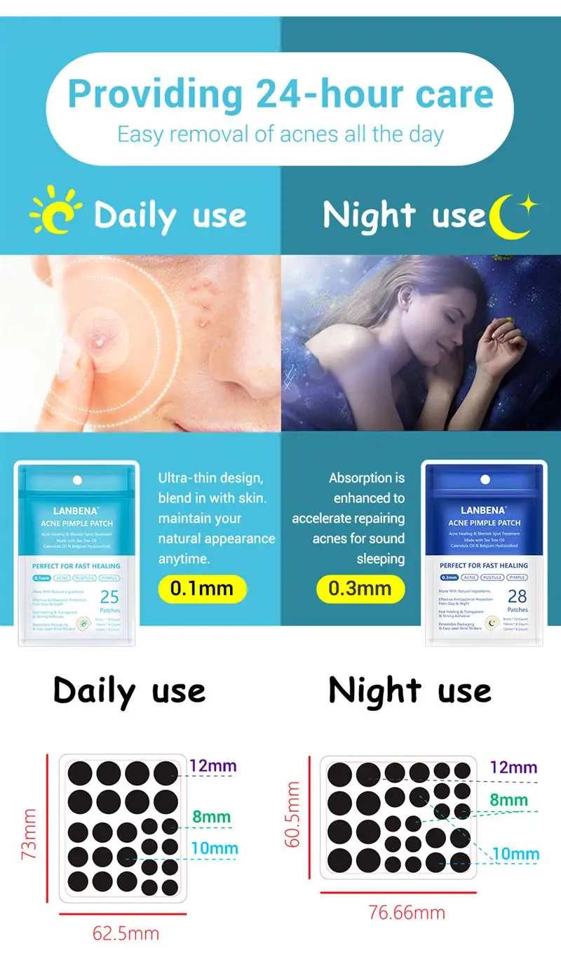Удаление прыщей LANBENA пластырь для удаления экстракт чайного дерева невидимые