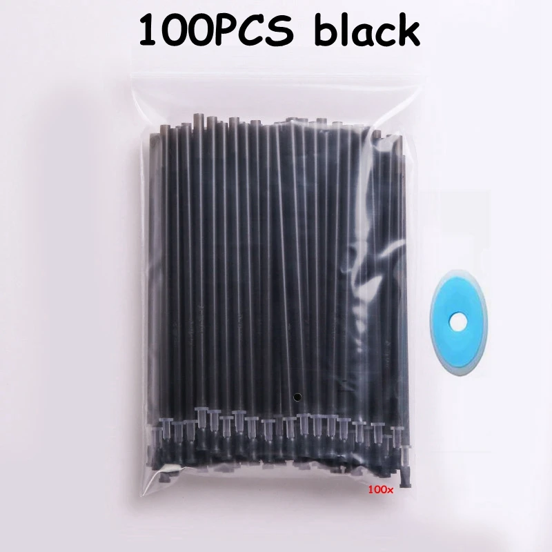 100Pcs/Set Erasable Gel Pen 0.5mm Erasable Pen Refill Rod Blue Black Ink Washable Handle For School Stationery Office Writing