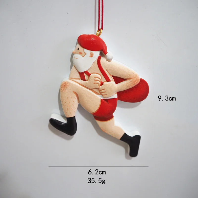 Adornos colgantes de resina para Navidad, figuritas de mu&ntilde;eco de nieve para decoraci&oacute;n del &aacute;rbol de Navidad, Pap&aacute; Noel, 9 Uds.-5