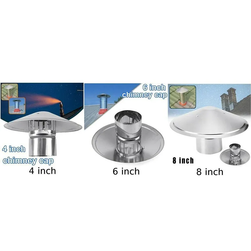 4/6/8 дюймов дымоход крышка дымохода камины головной убор с защитой от дождя Smokeware