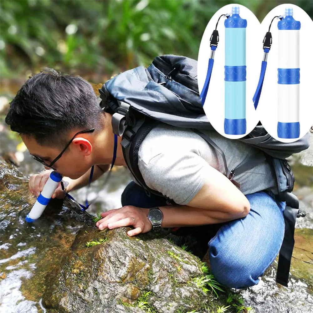 Портативный уличный фильтр для очистки воды из соломы под давлением