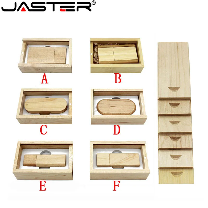 JASTER Акция деревянный USB + коробка флэш накопитель 32 ГБ/16 ГБ/8 ГБ/4 ГБ кленовый