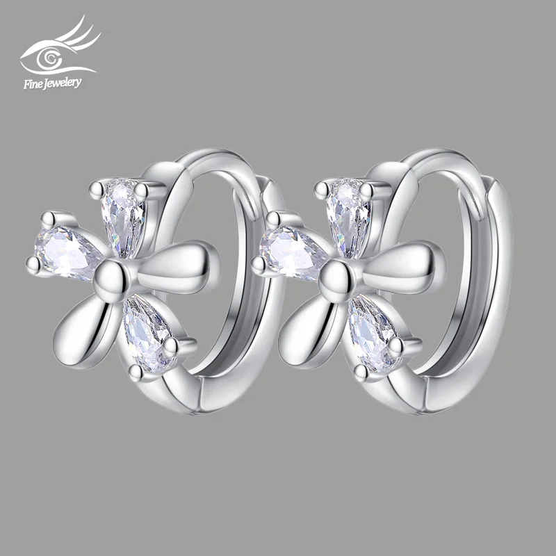 

7KMOOR New Super Shiny 925 Sterling Ear Top Quality Silver Earrings Fine Fashion Jewelry For Women Zircon Crystal Stud Earrings