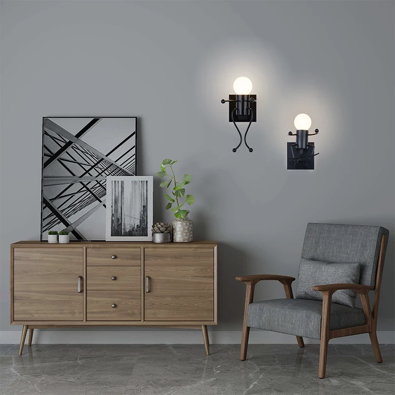 Современный мультяшный кукольный настенный светильник приспособление