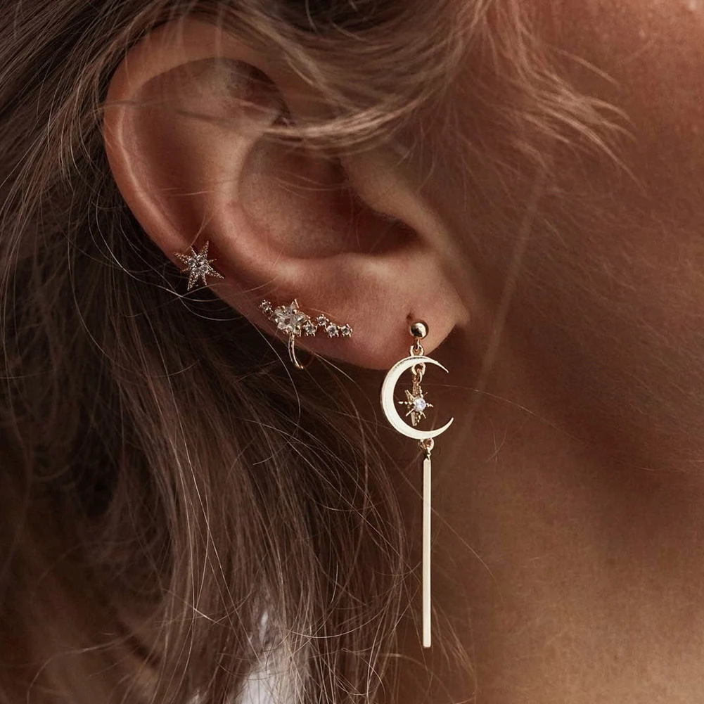 Женские Висячие серьги в стиле бохо 3 пар/компл. золотые винтажные Классические