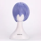 Парик для косплея EVA Ayanami ei, короткие светло-голубые термостойкие синтетические волосы, парик + шапочка для парика