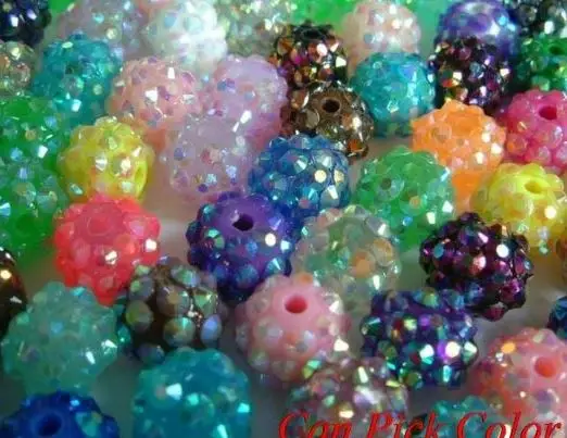 

10MM mixed Chunky Resin Rhinestone Beads Bling Ball Beads Chunky Kid Necklace Jewelry Wives DIY Finding bracelet necklace hgrt4
