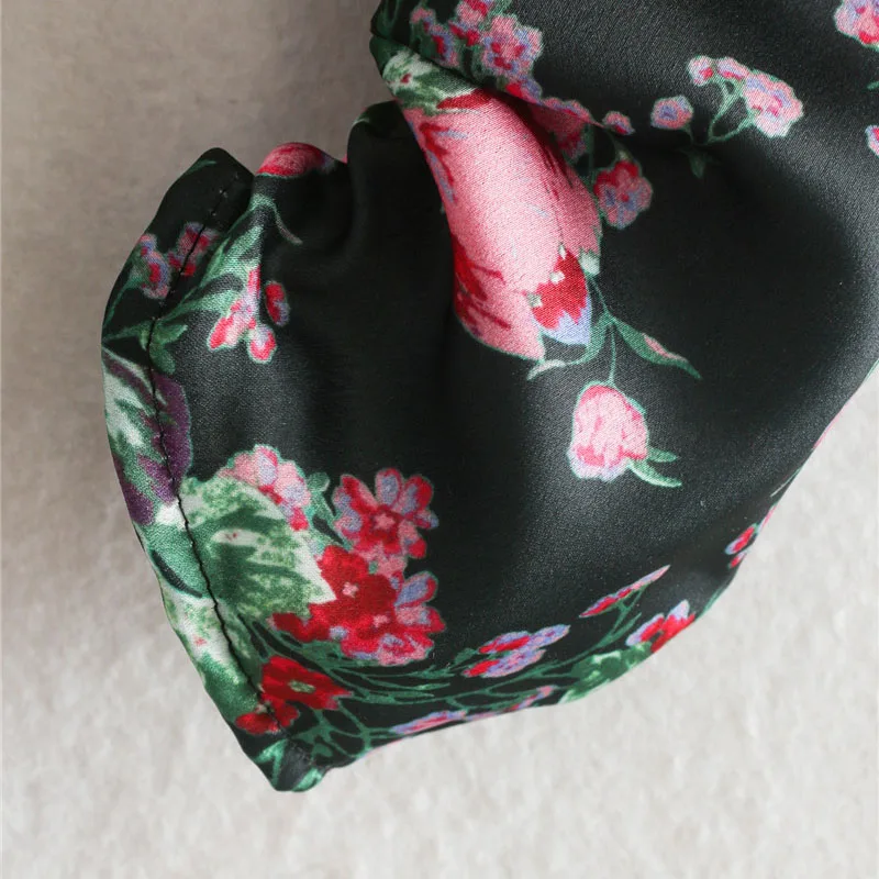 

High Quality Women's dress 2021 Vintage Floral Print Chic O-Collar Long Sleeve Casual Slim Dresses Female Ladies Vestidos