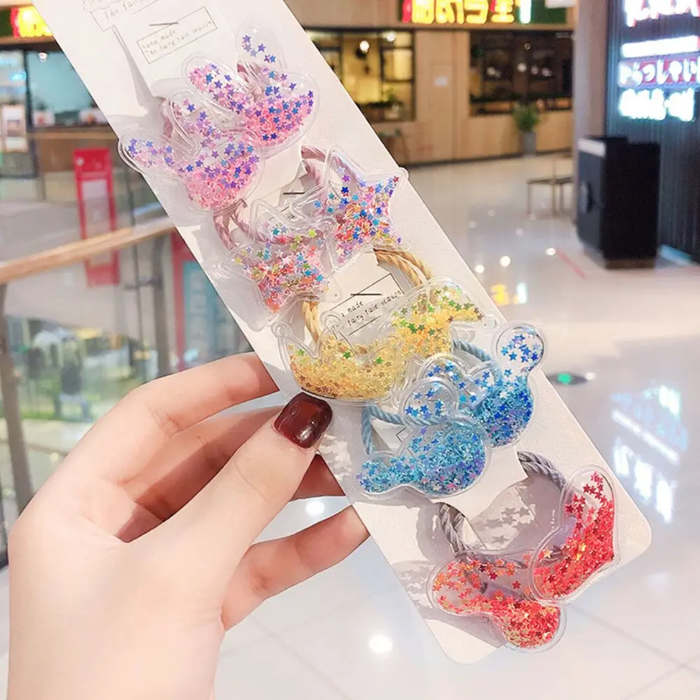 

1 Set Kawaii Cartoon Princess Baby Girls Kids Elastic Rubber Bands for Accessories Tie Hair Rope Headbands Gift Scrunchies