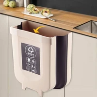 feigolo 9l folding waste bin kitchen cabinet door car hanging trash can wall mounted trashcan for bathroom toilet storage fns57