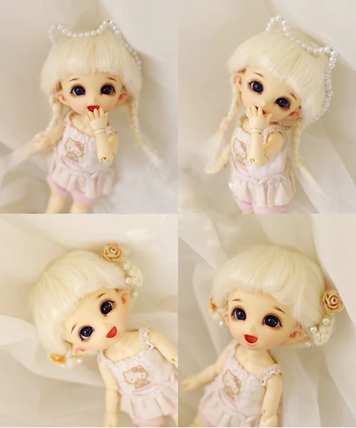 

BJD Doll Fur Wig for 1/8 1/12 BJD doll XAGA AE PUKIFEE LATI beige long straight hair fur wigs