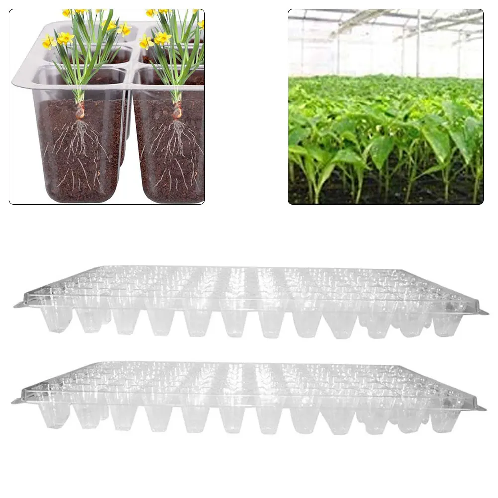 

5PCS Seedling Trays Plants Growin Trays Flower Starter Germination Propagator Transparent Plastic Tool Kit With 72 Cell Thicken