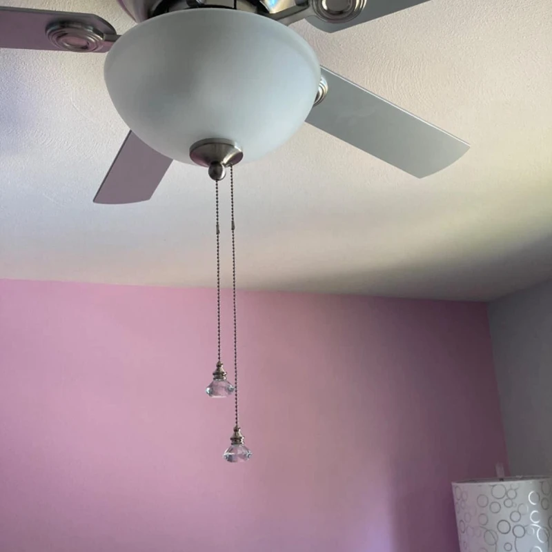 

2 Pcs Crystal Pull Chains Ceiling Fan Chain Extension Fan Pull Chain Pendant 50cm Ceiling Fan Chain Extender Ornament