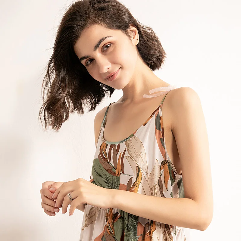 

SPRING & FALL New Ladies Pajamas Set Cartoon Banana Leaves Printed Women Comfort Loose Homewear Large Size Femme Sleepwaear