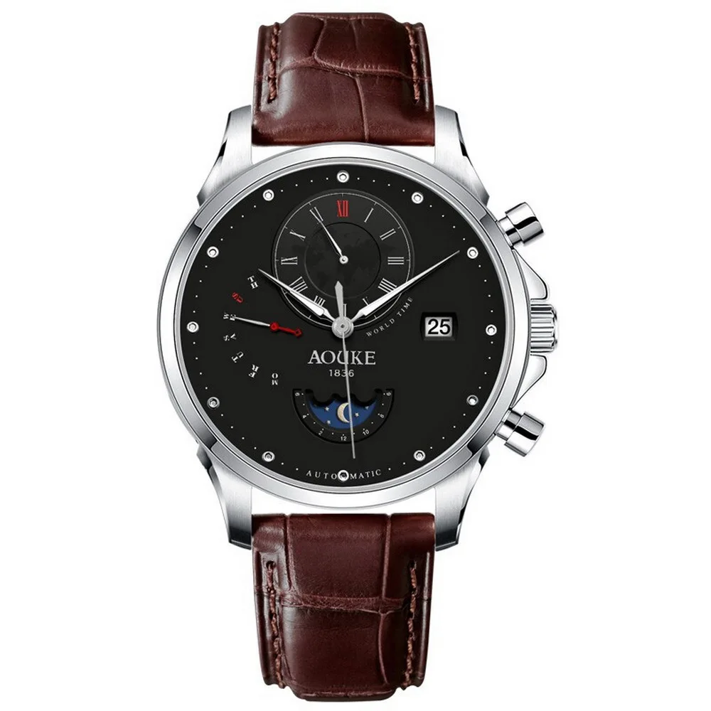 Часы наручные AOUKE Мужские автоматические Роскошные водонепроницаемые