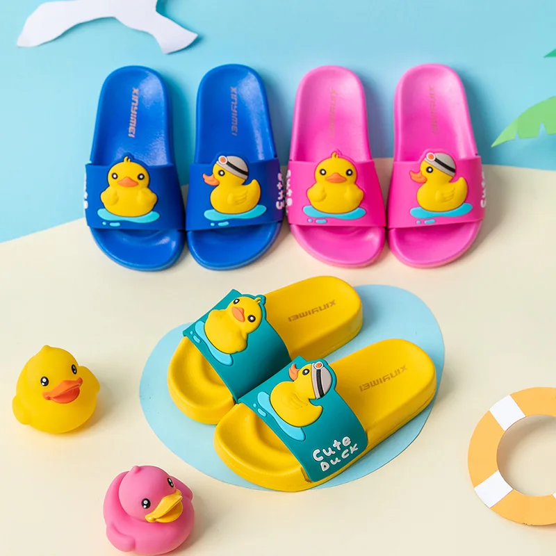 

Cute Kids Slippers Dinosaur Children Baby Home Slippers Waterproof Breathable Non-slip Boys Girls Home Duck Water Shoes