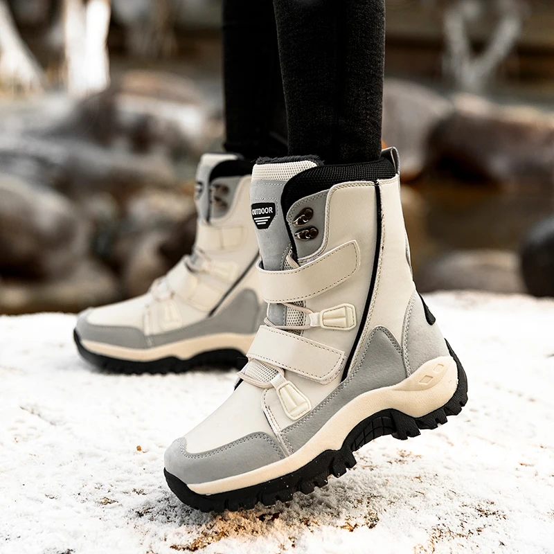 New Winter Women Boots High Quality Keep Warm Mid-Calf Snow Boots Women Hook&Loop Comfortable Ladies Boots Chaussures Femme