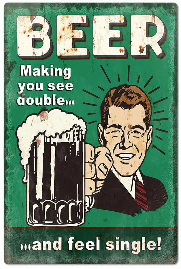 

Original design retro beer logo metal can art wall