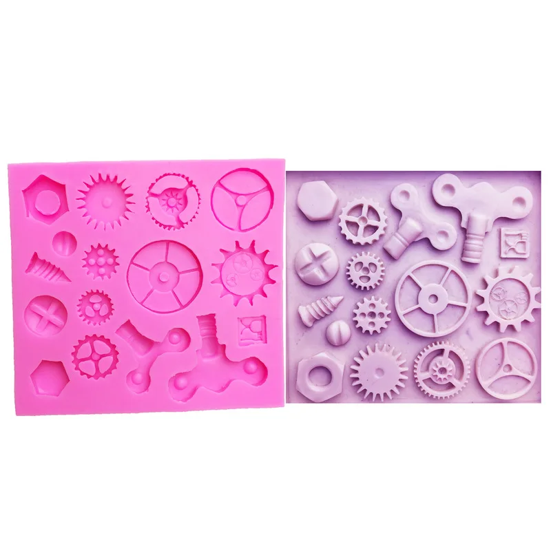 

1Pc Silicone Mold Mechanical Screw Gear Cake Border Cake Decoration Tool Fondant Cake Molds for Kitchen Baking