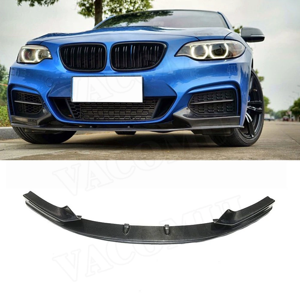 2 серии углеродного волокна передний бампер для губ спойлер BMW F22 220i 228i 235i M235i 2014 2017