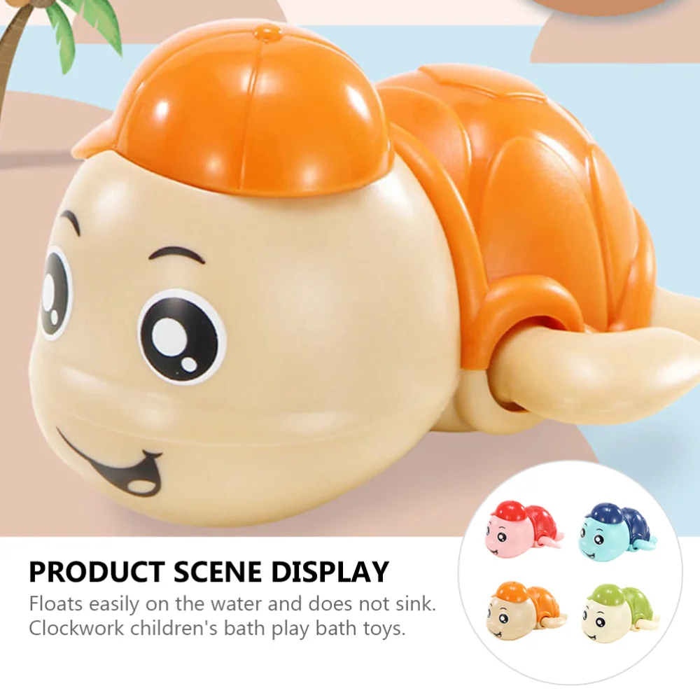 

4pcs Baby Bathing Toys Clockwork Plaything Cartoon Turtle Bathing Toys
