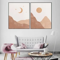 abstract sun moon scene canvas painting wall art nordic posters and prints wall pictures for living room decoration frameless