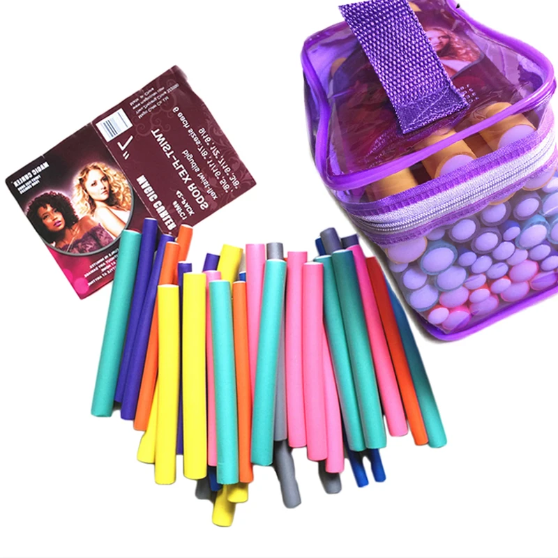 

42-pack Soft Twist Foam Hair Rollers Bendy Rollers DIY Magic Hair Curlers Tool Styling Rollers Sponge Hair Curling