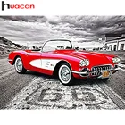 Huacan полноразмернаякруглая алмазная живопись автомобиль черная красная вышивка Мозаика Декор для дома алмазная живопись