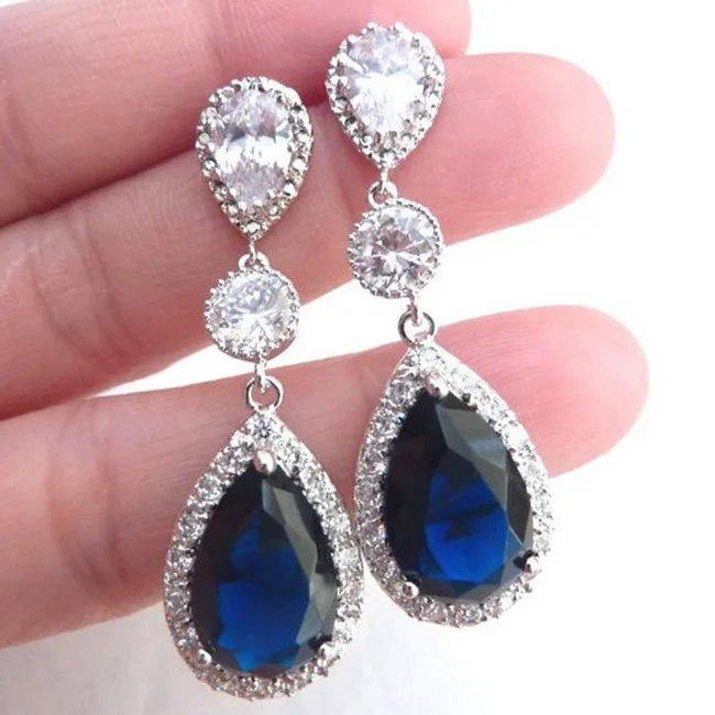 Earring Q456 Роскошные длинные висячие серьги из розового золота с кристаллами Pendientes Mujer, модные ювелирные изделия, серьги с камнями в форме капли воды для женщин Z4Q938 - Окраска металла: Earring Q456