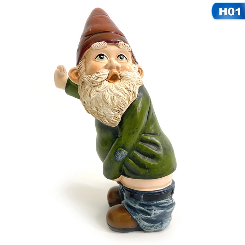 Полирезиновый озорной садовый гномик красный зеленый забавные мигающие гномы