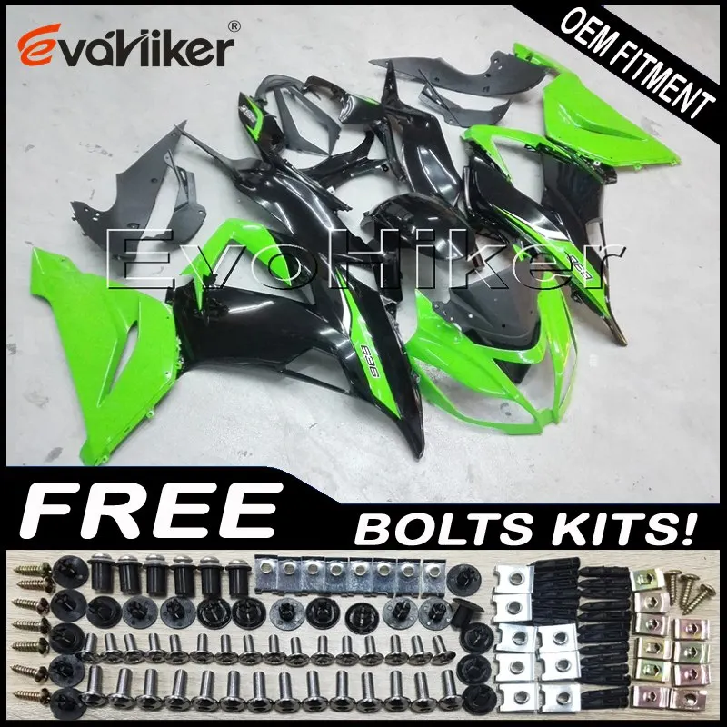 

motorcycle panels for ZX6R 2013 2014 2015green white black ZX 6R 13 14 15 ABS plastic motor Fairings kit Injection mold