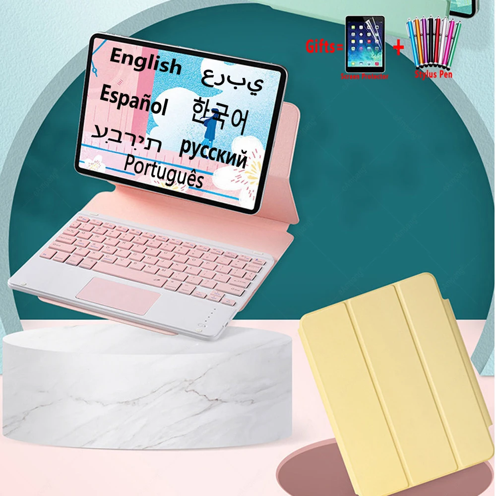 

Magic TouchPad Keyboard Case for iPad Air 4 4th 10.9 2020 A2324 A2316 Russian Spanish Arabic Hebrew Korean Portuguese Keyboard