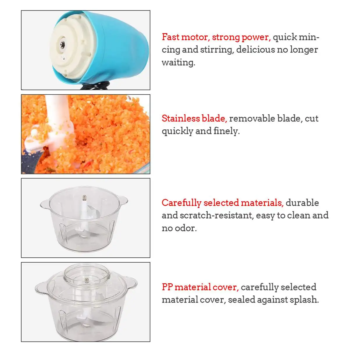 

2L Automatic Meat Grinder Multifunctional Electric Food Processor Powerful Electric Blender Chopper Meat Slicer Cutter