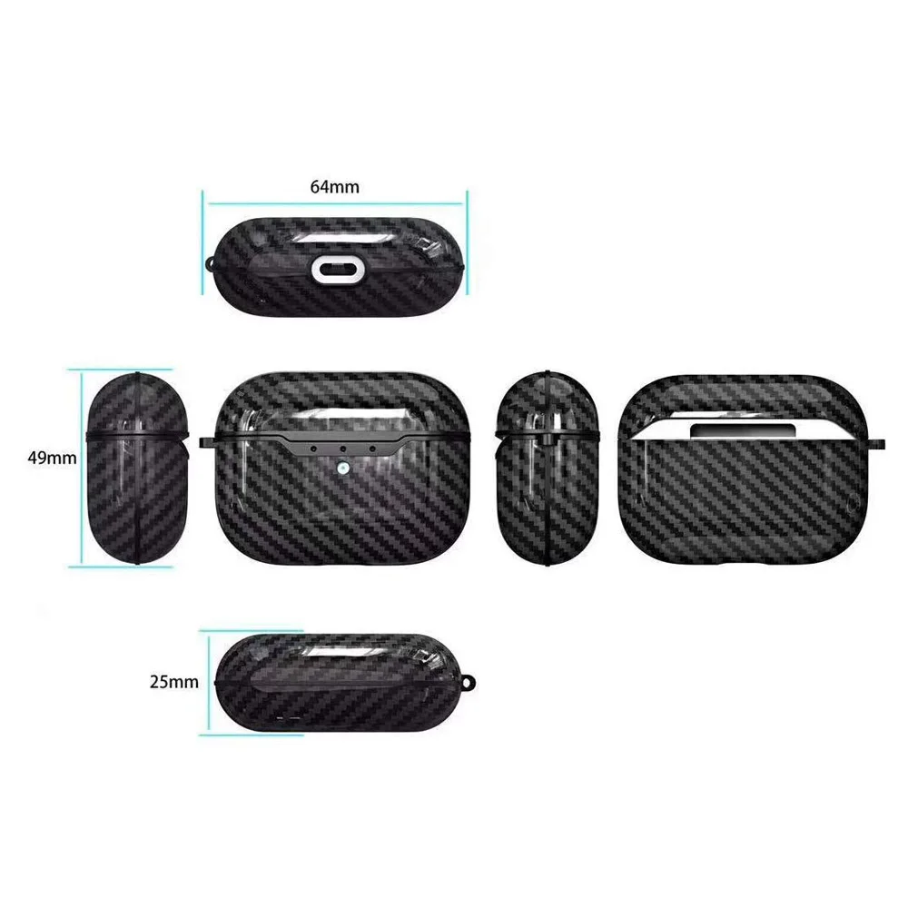Противоударный футляр для наушников AirPods Pro Чехол из углеродного волокна
