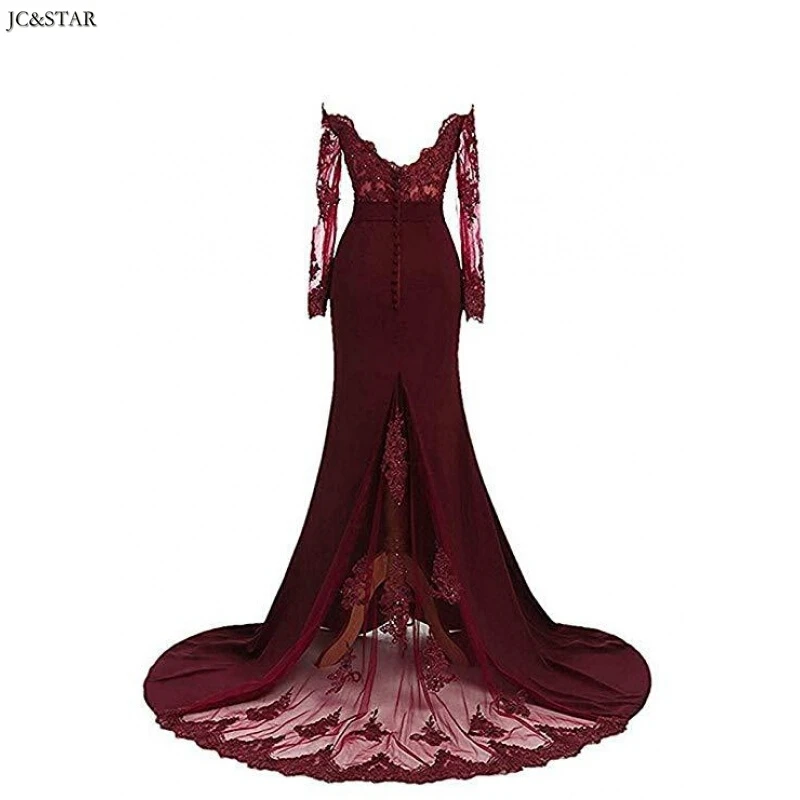 Robe pour mariage invit femme новинка v-образный вырез кружево длинный рукав Сексуальная