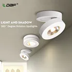 DBF сверхтонкая Складная Поверхностная установка, светодиодная лампа направленсветильник света 3 Вт, 5 Вт, 7 Вт, вращение на 360 градусов, точечное освещение 3000K4000K6000K