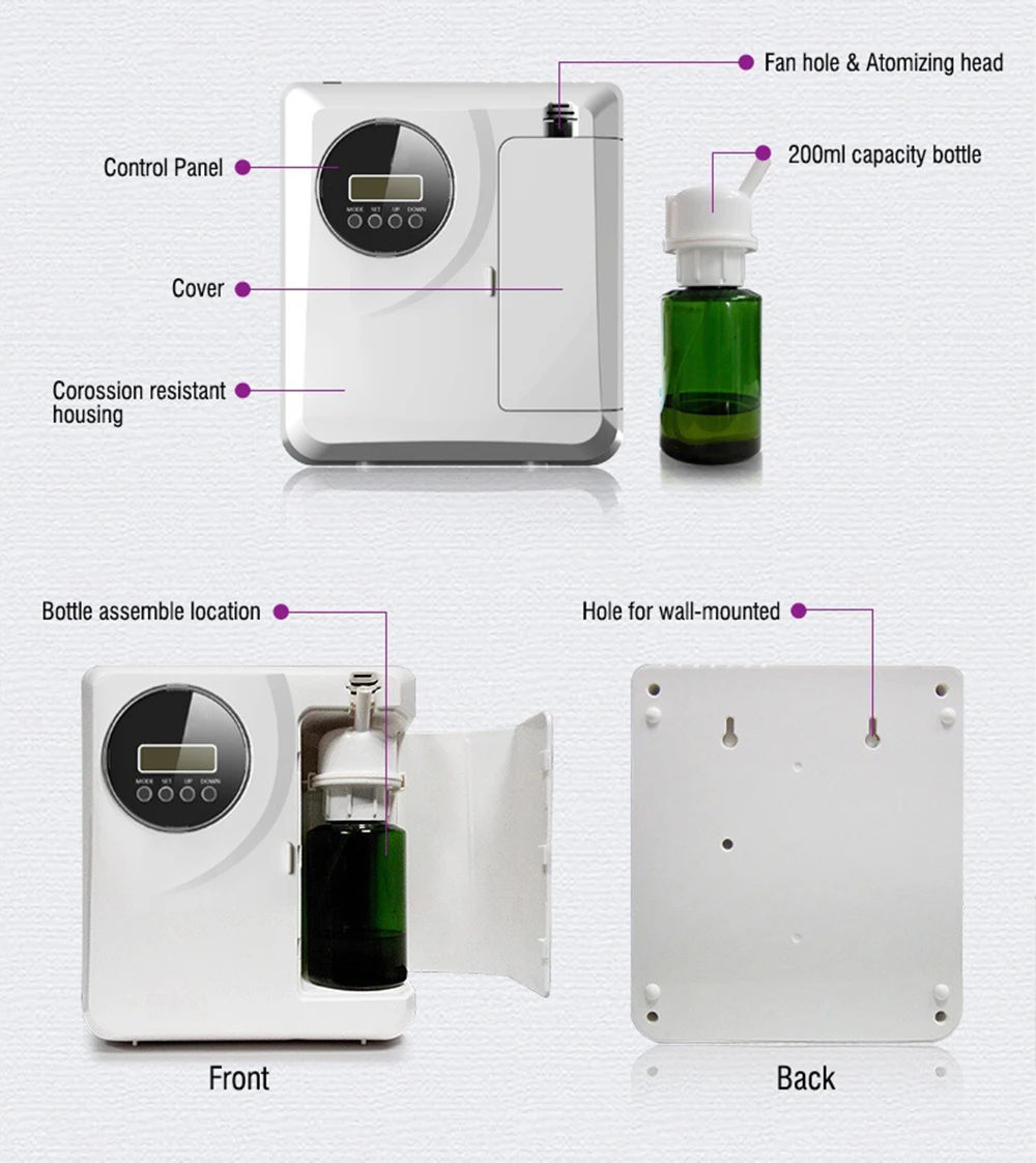 

Fragrance Machine 8W 12V 200ml 150m2 Timer Function from Monday to Sunday Scent Unit For Hotel business Commercial KTV Perfume