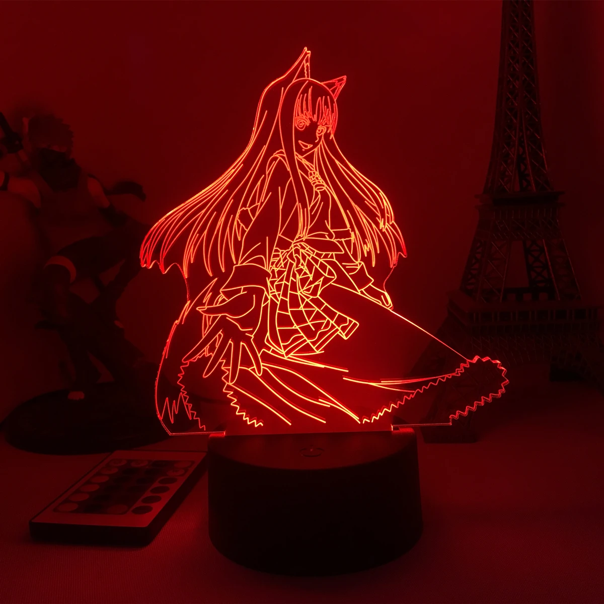 Аниме Spice and Wolf Holo фигурный светодиодный светильник для спальни Декор ночной