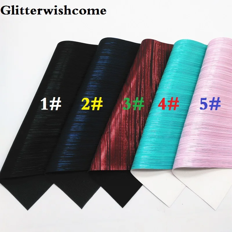 Glitterwishcome 21X29 см A4 размер винил для бантов тисненые полосы Кожа Fabirc искусственная кожа листы для бантов, GM153A