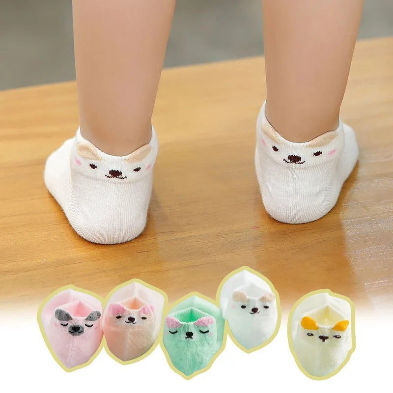 5 пара/лот Детские носки Короткие для мальчиков и девочек с милым мультяшным